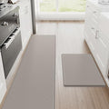 StepRite Kitchen Mats, 2PCS Kitchen Rugs, Cushioned Anti Fatigue Kitchen Mats for Floor, Non-Slip Standing Desk Mat, Waterproof Kitchen Rug Set for Kitchen, Floor, Office, 17.3"x30"+17.3"x70", Khaki