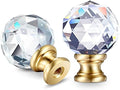 Mudder 2 Pcs Crystal Lamp Finial Diamond Knob 1-3/4 Inches,Gold Base