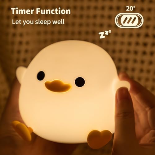 Cute Dodo Duck Night Light, LED Squishy Night Lamp, 2 Gears Dimmable Nursery Nightlight for Kids, Rechargeable Touch Lamp, Dorm Decor, Kids Funny Gifts (Dodo Duck)
