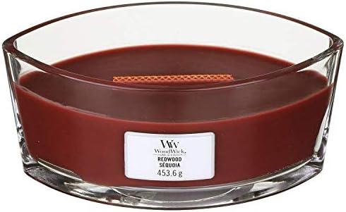 WoodWick Redwood Holiday Candle Gifts for Women and Men, 16 oz Ellipse Candle with Crackling Wick (Pack of 2)