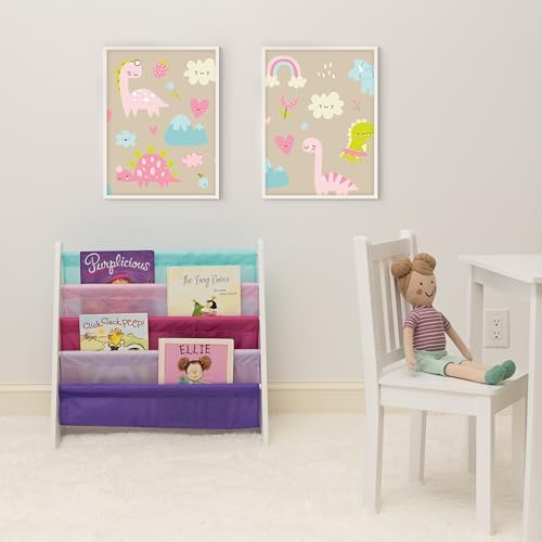 Humble Crew Kids Bookshelf, Montessori Front Facing Toddler Bookcase 4 Tier