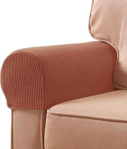 SUBRTEX Stretch Couch Arm Covers Set of 2, Non-Slip Sofa Armrest Slipcovers