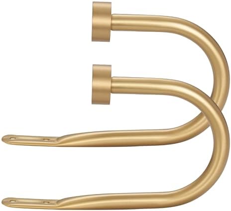 Drapery Holdback,Matte Black Metal Window Curtain Holdback (Warm Gold)