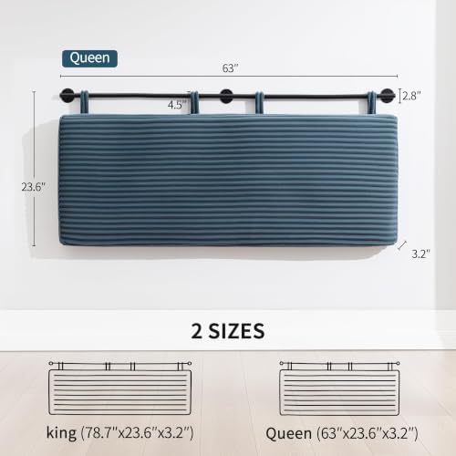 UEV Queen Headboard Only, Wall Mounted Hanging Upholstered Bed Head Board