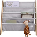 3 Sprouts Recycled Kids Bookshelf, Holds 35 Books, 4-Tier, Gray
