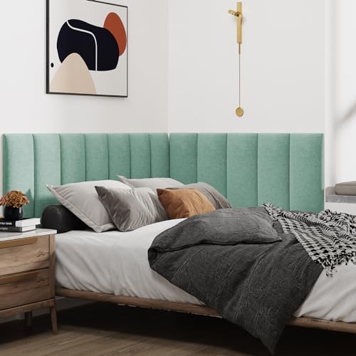 IFNOW Wall Mounted Headboard, Peel and Stick Panels, Grass Green, King