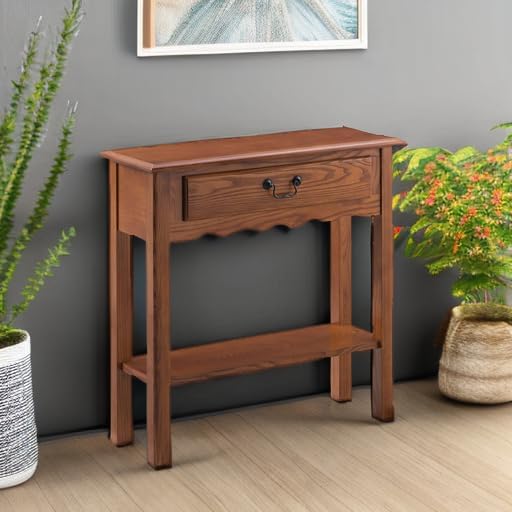 Leick Home Wave Console Table, 28", Medium Oak