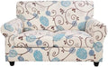 SearchI Stretch Sofa Cover Printed Couch Cover, Floral Pattern 3 Pieces Loveseat Slipcover with 2 Separate Cushion Cover, Washable Furniture Protector for Living Room(Loveseat, Ball Flower)