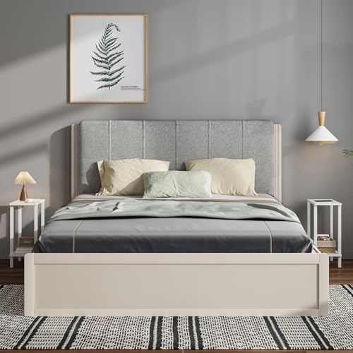 TUTOTAK Narrow Side Table, 2-Tier Small End Table for Couch