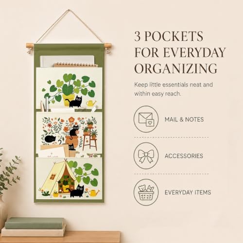 IAXIC Garden Wall Organizer, Canvas Storage Pockets for Nursery Room