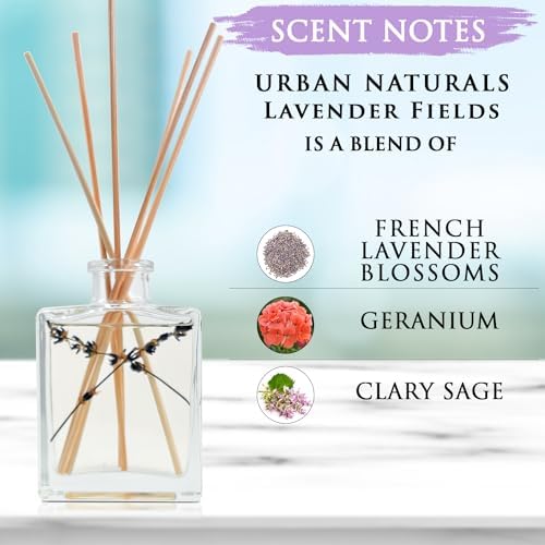 Urban Naturals Reed Diffuser Set, Lavender Fields - Bathroom Shelf Décor