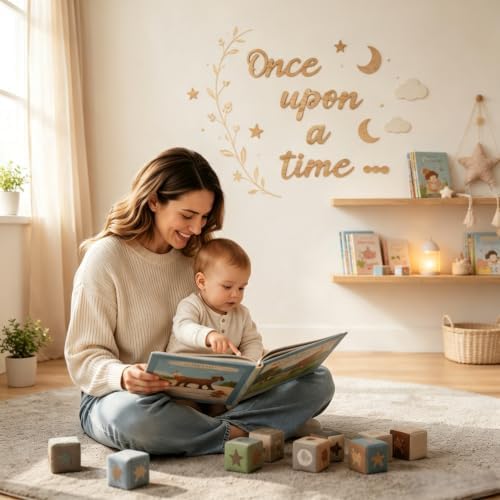 Once Upon a Time Sign Nursery Decor Wood Sign for Reading Corner