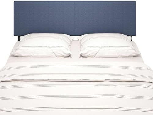 Furinno Roanne Headboard King Size, Plain Upholstered Wooden Head Board, Bed Frame Mount, Easy Assembly, for Bedroom, Dorm, Blue Denim