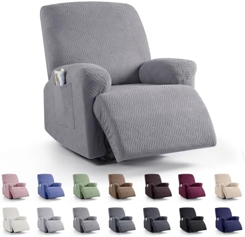 KinCam Oversized Recliner Chair Covers, Reclining Cover, Light Gray