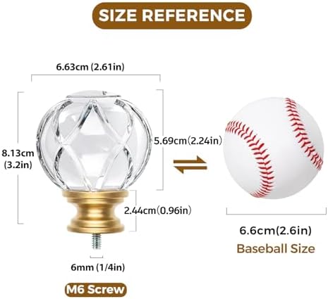 KAMANINA Gold Finials for 1 or 7/8 in Curtain Rods, Crystal Netted Texture