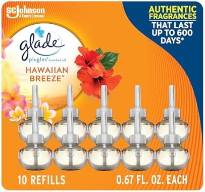 Glade PlugIns Air Freshener Refills, Hawaiian Breeze, 10 Count