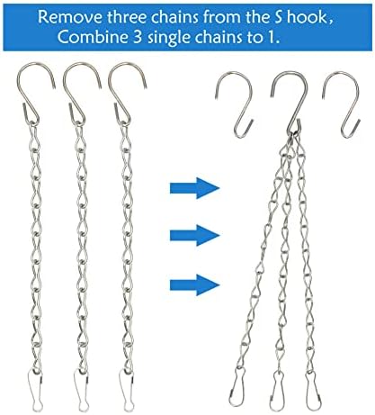 YINGFENG 10 Pack 9.5 Inch Silver Hanging Chains for Hanging Bird Feeders, Bird Houses, Planters, Baskets, Birdbaths, Lanterns, Wind Chimes, Billboards, Signs and Ornaments