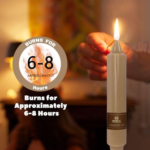 NJAO HOO Brown Short Taper Candle 7 Inch Candlesticks Unscented Dripless Tapered Candle Set for Home Decor Wedding Party Dinner Candles, 4 Pack