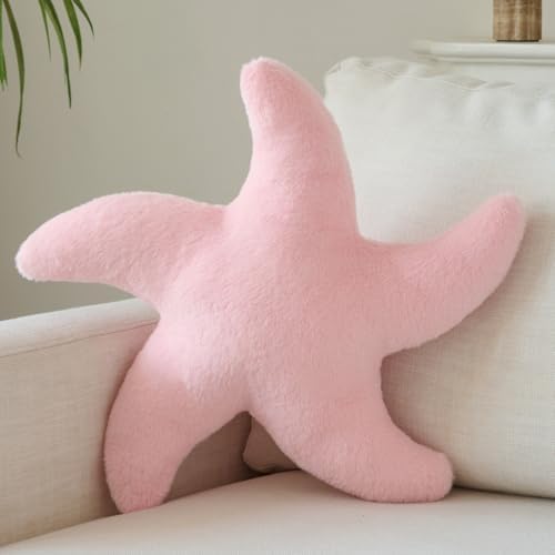 Starfish Pillow, 14.9" Cute Aesthetic Room Decor Accent Pillows, Pink