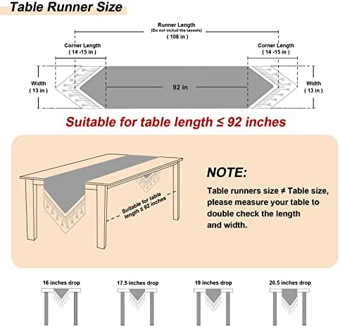 Loom and Mill Luxury Damask Table Runner 108 Inches Long, Grey Blue