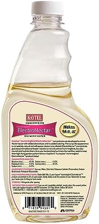 Kaytee Hummingbird ElectroNectar Wild Bird Food, 16 oz Concentrate 2 Pack, Makes 128 oz of ElectroNectar