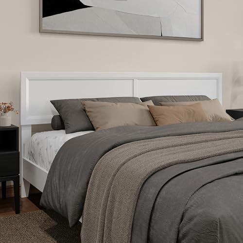 AFI, Sophia Adjustable Modern King Wood Headboard, White