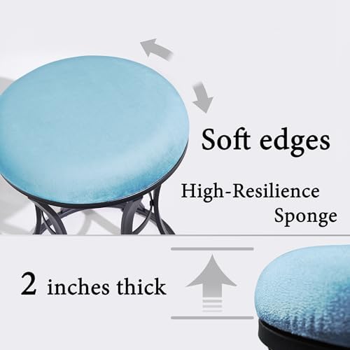 Vanity Chair, Small Velvet Vanity Stool & Ottoman Bench for Bathroom, Dorm