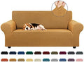 KEKUOU Stretch Loveseat Couch Cover, 2 Cushion Couch Slipcover,Golden