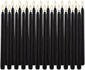 YOROXRG 24 Pack Black Taper Candles, 7-8 Hours Burn Time, Unscented, Smokeless and Dripless, 0.75 x 10 Inch Dinner Candle Set for Halloween, Household, Wedding, Party and Home Décor Candlesticks
