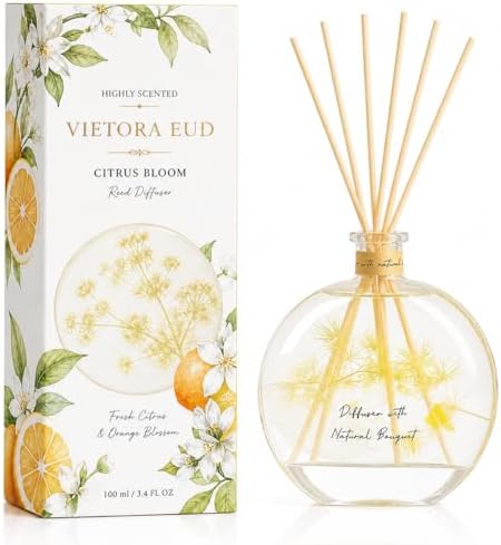 Citrus Reed Diffuser, Fresh Lemon & Orange Scent, 3.5 Fl Oz