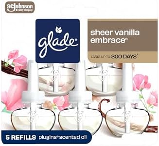 Glade PlugIns Air Freshener Refills, Sheer Vanilla Embrace, 5 Count