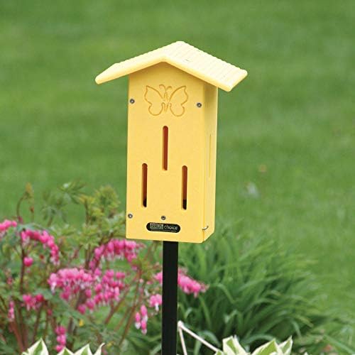 Birds Choice Pole Mounted Butterfly House | Recycled Poly Lumber | Yellow