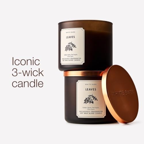 Bath & Body Works 3-Wick Candle, Leaves Scent, 2 Pack