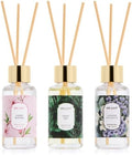 Airkeep Reed Diffuser Set, 3 Pack Cherry Blossom Forest Mist Lavender Eucalyptus Fragrance Oils for Home, Long Lasting Aroma with Reed Sticks for Bedroom, Bathroom, Living Room & Office