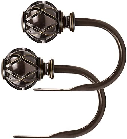 KAMANINA Decorative Curtain Drapery Holdbacks, Wall Mounted, 2 Pack Bronze