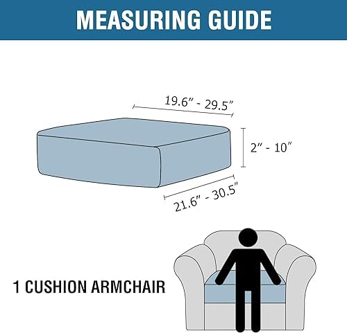 H.VERSAILTEX Velvet Stretch Couch Cushion Cover Plush Cushion Slipcover for Chair Cushion Furniture Protector Seat Cushion Sofa Cover (1 Piece Armchair Cushion Covers, Butter Cream)