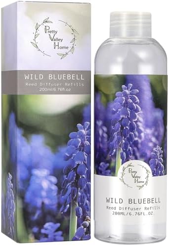 Reed Diffuser Oil Refill Wild Bluebell, Floral Diffuser Refill Home Fragrance for Bathroom Shelf Decor 200ml