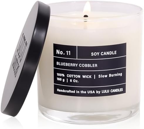 Lulu Candles | Blueberry Cobbler | Luxury Scented Soy Jar Candle | Hand Poured in The USA | Highly Scented & Long Lasting (6 Oz.)