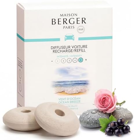 MAISON BERGER Car Diffuser Refill Set, Ocean Breeze