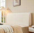 Pinmoco 4.7" Upholstered Headboard for King Size Bed, Height Adjustable and Ergonomic Headboard, Easy Assemble, Sturdy and Durable, Teddy Velvet, Beige