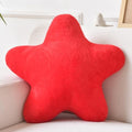 Star Pillow, Decorative Throw Pillows for Bed Couch, 15" Star Shaped Pillow Plush Floor Cushions Room Decor Pillow with Faux Rabbit Fur for Sofa Bedroom Living Room (Red, 19.6" x 19.6")