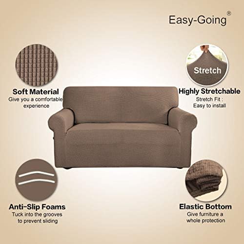 Easy-Going Stretch Oversized Sofa Couch Slipcover Washable Camel