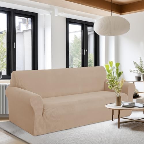 U-NICE HOME Oversized Stretch Couch Cover Slipcover, Camel