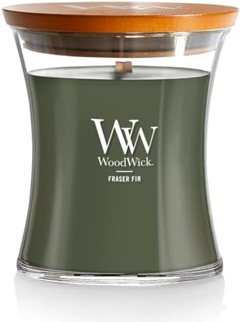 WoodWick Fraser Fir Scented Candle, Crackling Wick, 9.7oz