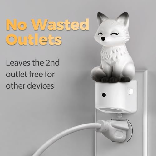 DORESshop Night Light for Kids,White Fox Kids Night Light,Kids Room Decor