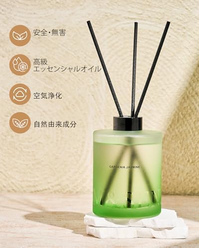 M&SENSE Reed Diffuser Set, Gardenia Jasmine, 17 oz Natural Essential Oil