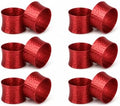 ITOS365 Red Napkin Rings Set of 12, Handmade Hammered Metal Napkin Ring Holders for Dining Table, Wedding, Parties & Everyday Table Decor