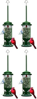 Squirrel Buster Standard Squirrel-Proof Bird Feeder w/4 Metal Perches, 1.3-Pound Seed Capacity, Garden Green, (Pack of 4)