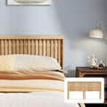UEV Headboard with Elegant Light Wood Design, 62.6" Wide Headboard Only, Modern Fluted Panel, Wall Mounted, Wingback (Ivory White, Queen)