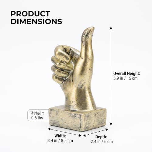 Nice purchase Hand Finger Gesture Desk Statues Fingers Sculpture Creative Home Living Room Cabinet Shelf Decoration (Thumbs-up in Gold)